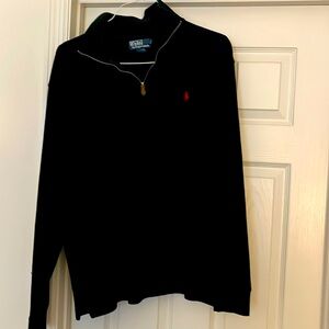 Black quarter zip Polo Ralph Lauren sweater. Used once
